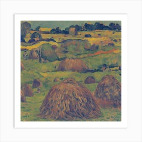 Haystacks In Brittany 1890 Paul Gauguin Art Print Art Print