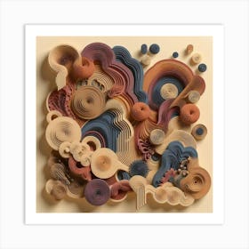 Paper Sculpture abstract painting Art Print