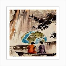 Two Asian Women Art Print