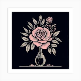 Roses In A Vase 5 Art Print