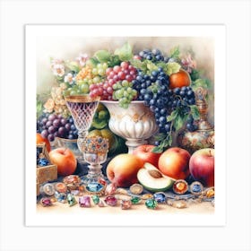 Fruit And Jewels 1 Art Print