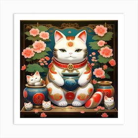 Japanese maneki neko 1 Art Print