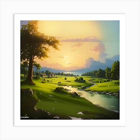 Nostalgic Landscape Art Print