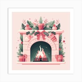 Christmas Fireplace 11 Art Print