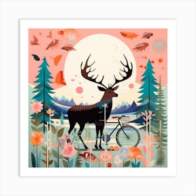 Deer In The Forest Art Print