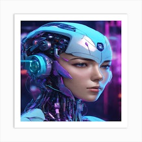 Cyborg Girl Art Print