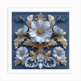 3d Floral Decoration Art Print