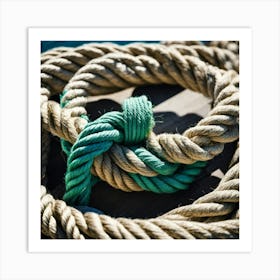 Ropes On A Boat 4 Art Print