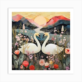 Bird In Nature Swan 1 Art Print