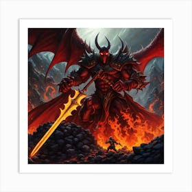 Demon In Flames Art Print