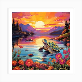 Turtle peace Art Print