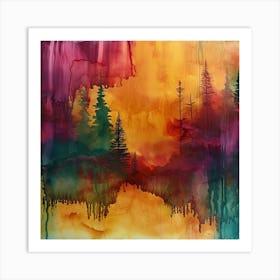 Sunset Forest Art Print