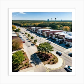 Outlet Georgia Community Mall Large Asphalt Car Drone Driving Southern City Infrastructur (6) Art Print