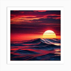 Sunset Over The Ocean 50 Art Print