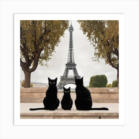 Cats In Paris Ai Art Art Print
