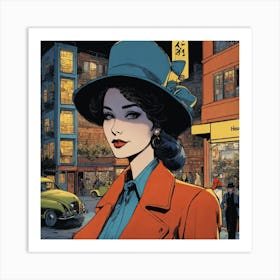 Woman In A Hat Art Print