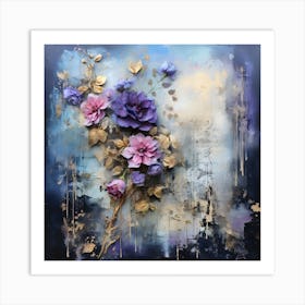 Vintage Moody Flowers 1 Art Print