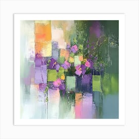 Abstract Flowers Canvas Print Art Print