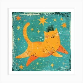 Cat With Stars 2 Art Print