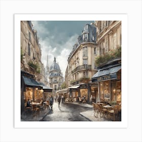 Paris Cafe Street Art Print