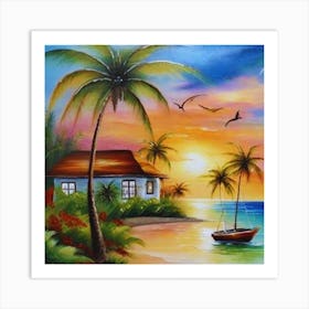 Sunset At The Beach 6 Art Print