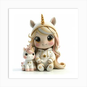 Unicorn Figurine 98 Art Print