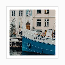 The Blue Boat In Kopenhagen Art Print