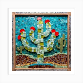 Mosaic Cactus II Art Print