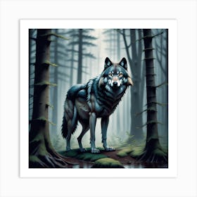 Wolf In The Forest 80 Art Print