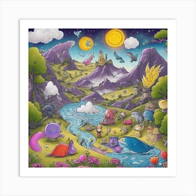 Night In The Forest 1 Art Print