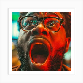 Black Man With Glasses Art Print