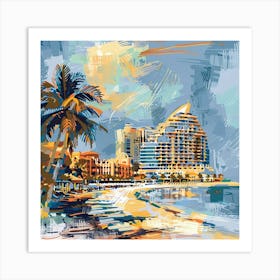 Dubai Beach Painting Art Print