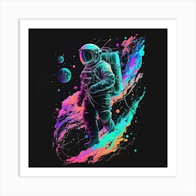 Astronaut In Space Art Print