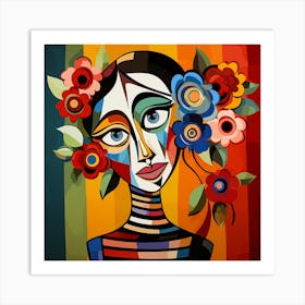 Woman With Flowers 9 Art Print