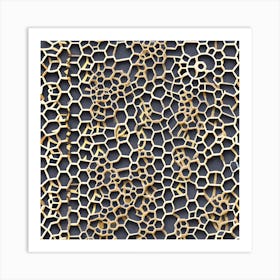 3d Rendering Of A Gold Mesh Art Print