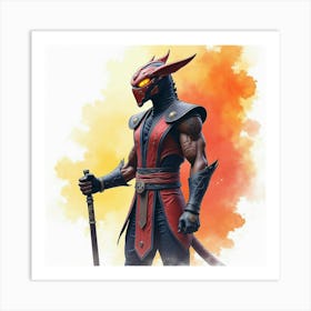 Mortal Kombat Ninja Fighter Concept Art (555) Art Print