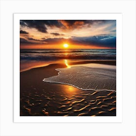 Sunset On The Beach 446 Art Print