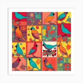 Colorful Birds Art Print