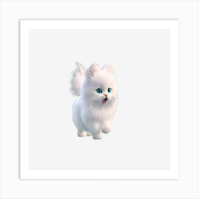 White Cat With Blue Eyes Art Print