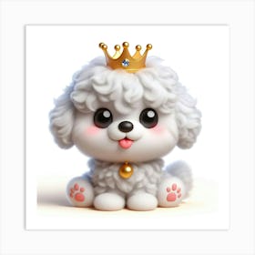 Poodle Dog With A Crown Art Print