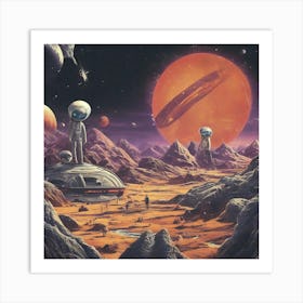 Aliens On Mars 1 Art Print