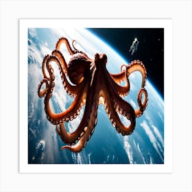 Octopus In Space Art Print