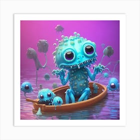 Monsters In A Boat Art Print