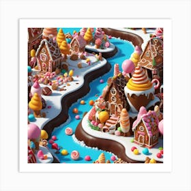 Gingerbread Village Art Print