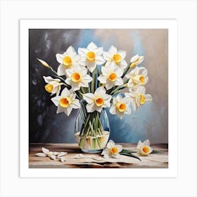 Daffodils In A Vase 13 Art Print