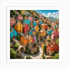 Colorful Village Art Print