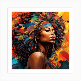 African Woman With Afro 7 Art Print