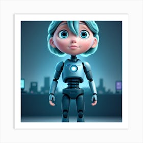 Robot Girl 3 Art Print