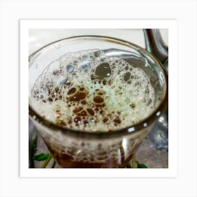 Cup Of Tea with foam and bubbles Art Print