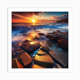 Sunset On The Beach 862 Art Print